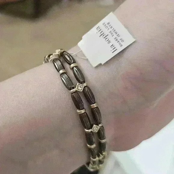 Gunmetal and gold tone elastic bracelet! - Picture 2 of 3